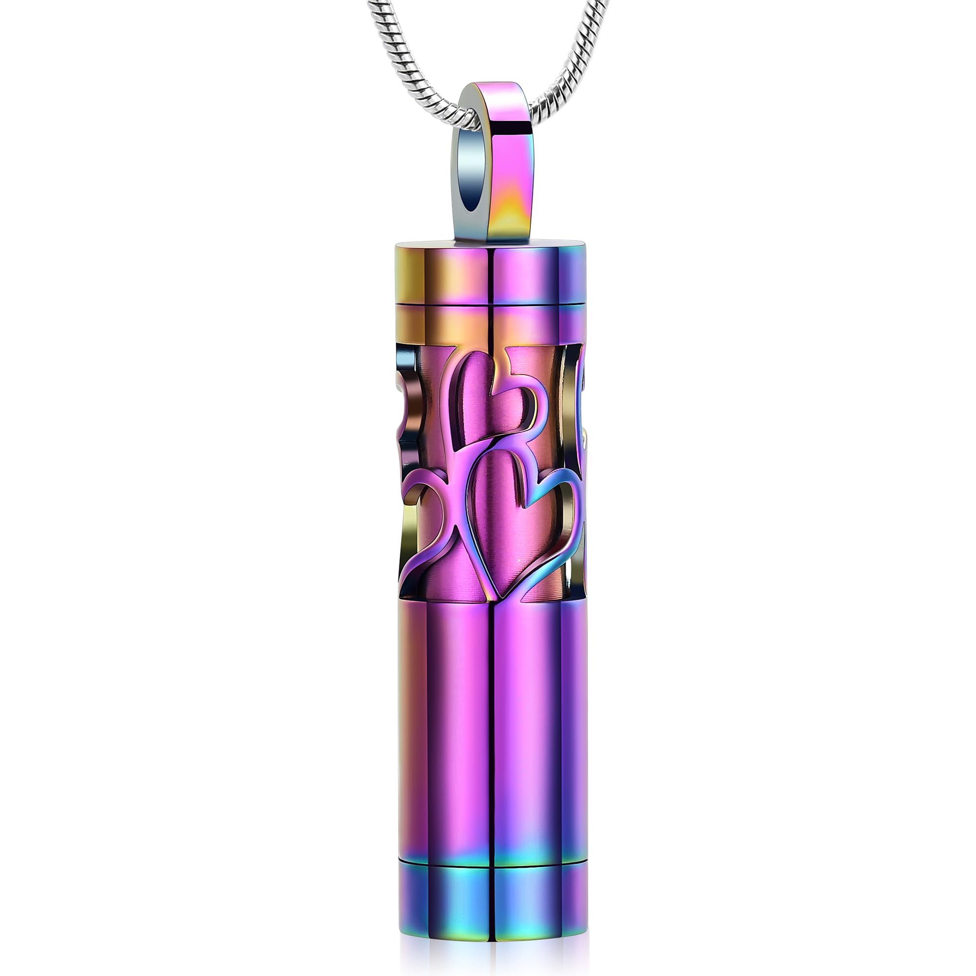 Hohle Zylinder Urne Halskette für Asche für Frauen Männer Fläschchen Einäscherung Schmuck Memorial Keepsake Locket Halskette