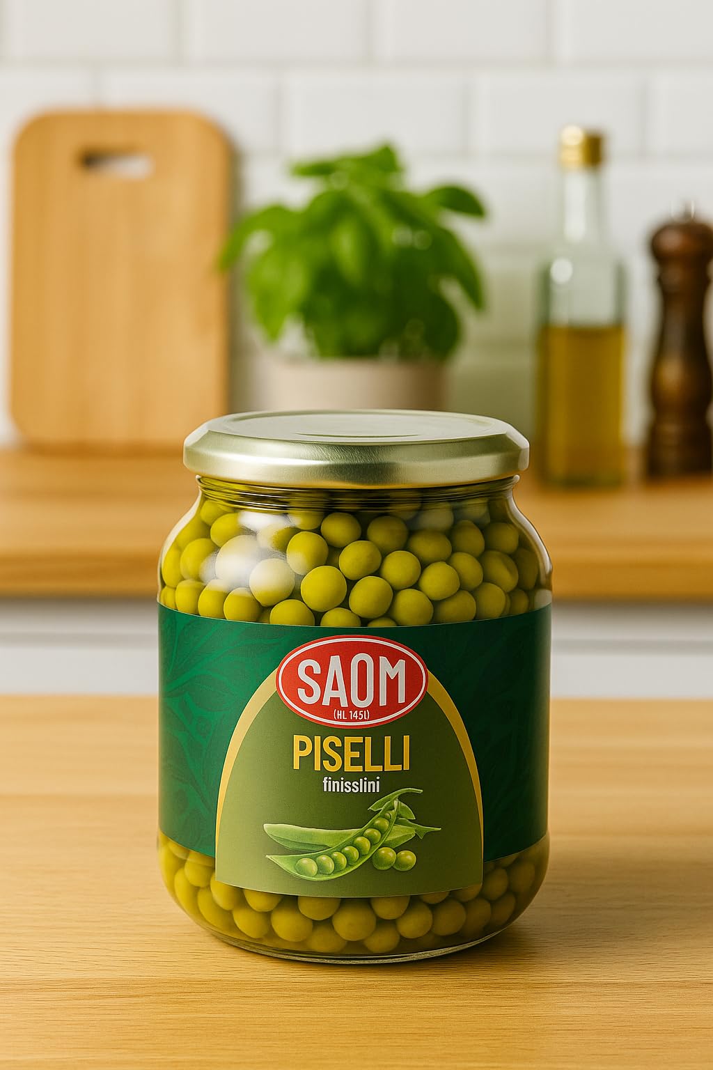 Piselli Finissimi in Vaso di Vetro 350g (Confezione da 12) – Piselli Italiani Teneri e Gustosi, 100% Naturali e Senza Conservanti – Pronti all’Uso per Contorni, Insalate, Zuppe e Ricette