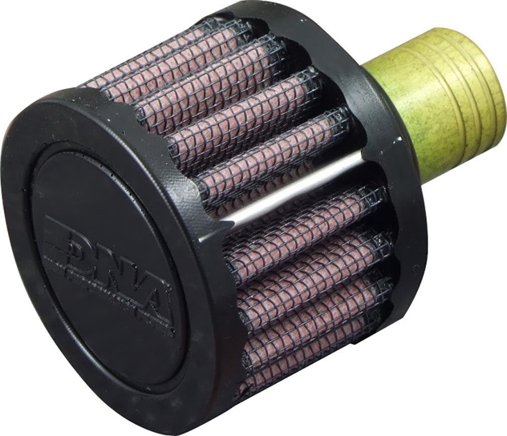 DNA Universal Air Filter, Male Round Crank Case Vent, Inlet: 12mm Length: 44 mm PN: CV-12M