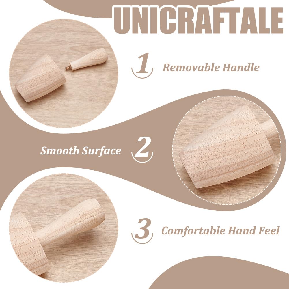 UNICRAFTALE Cup Pottery Mold Pottery Shaping Tool Wood Curved Plaster Molds Wooden Potteryes Shaper Molds with Handle Blanched Almond Ceramics Shaping Tool 84x203mm for DIY Handmade Mug Vases Clay - Image 4