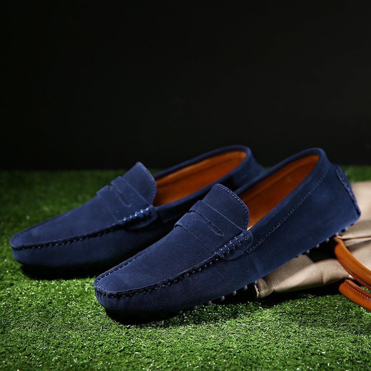 Mocassini Uomo Pelle Scamosciata Penny Mocassini Slip On Loafers Morbidi Comfort Scarpe da Guida Pantofole