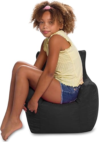 Miniatura 8 de Posh Creations Puf estructurado cómodo para jugar, leer y ver la televisión, silla Pasadena, lona, unicornio y arco iris sobre morado