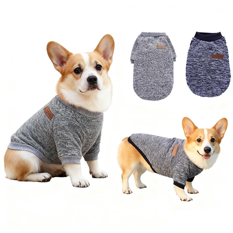 OYIWINMI Hundepullover 2 Stück, hundepullover kleine Hunde hundemantel für Fleece hundejacke Pullover Hund Chihuahua Kleidung hundekleidung klein hundepulli Katzen wintermantel hundebekleidung (S)