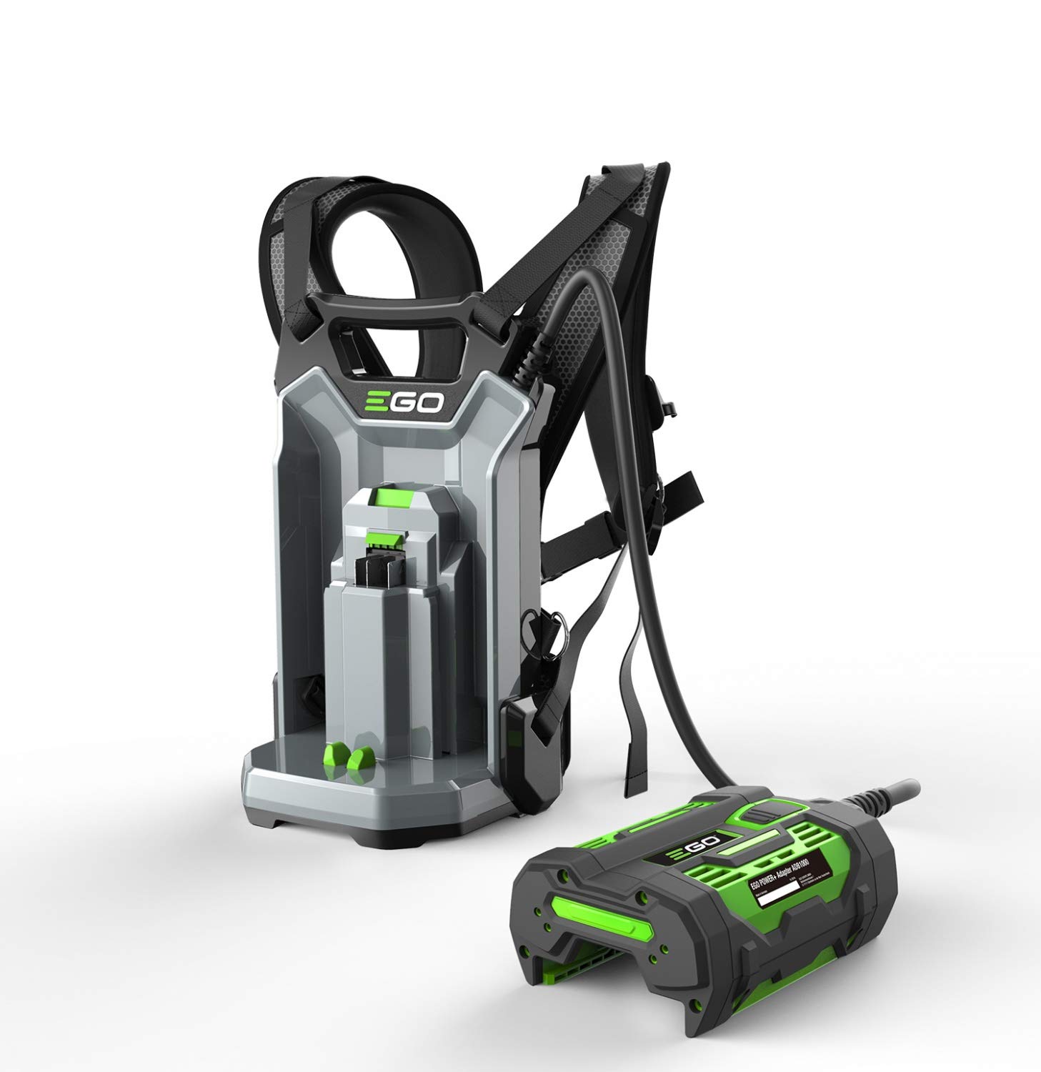 EGO ADB1000 - Sistema di trasporto posteriore per batterie portatili con spina, cavo e adattatore