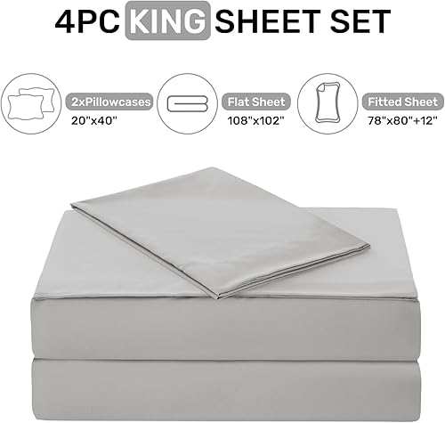 Miniatura 6 de ARTALL Juego de sábanas refrescantes tamaño individual, sábanas de 3 piezas con bolsillos de 12 pulgadas de profundidad, sábanas y fundas de