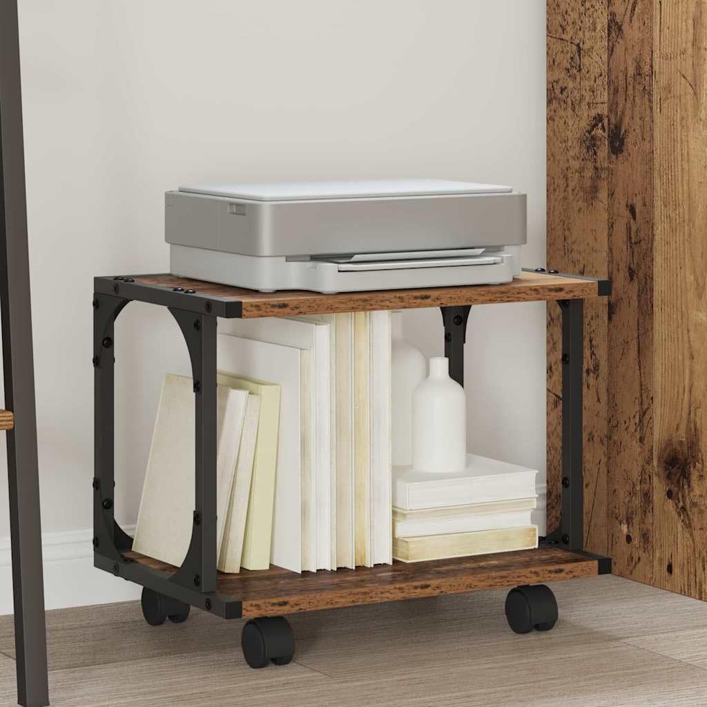 Druckerständer Altholz 41 x 28 x 33,5 cm Holzwerkstoff Beistelltisch für Büro Wohnzimmer Schlafzimmer