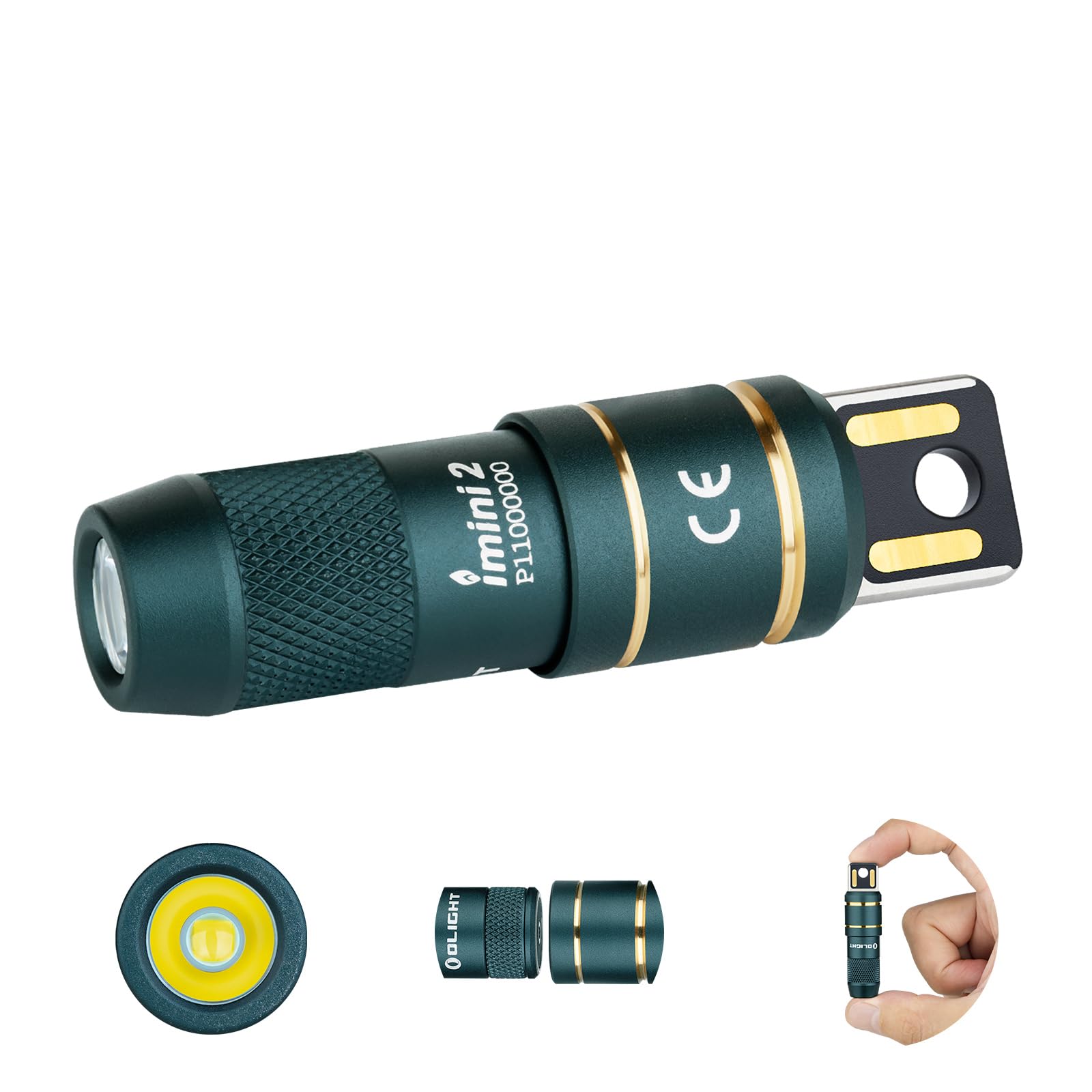 OLIGHT IMINI 2 Tiny Rechargeable Keychain Flashlight, 50 Lumens Portable Quick-Release Mini Flashlights with Magnetic Base, Instant Activation Light for EDC and Emergency(Dream Blue)