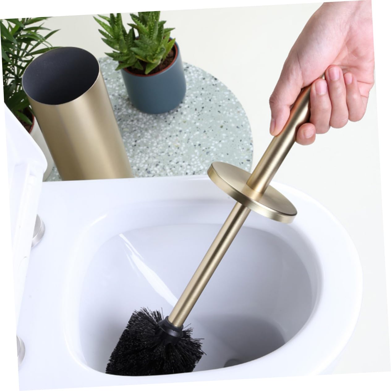 Cepillo de Baño Soporte 1 Unidad Acero Inoxidable Dorado