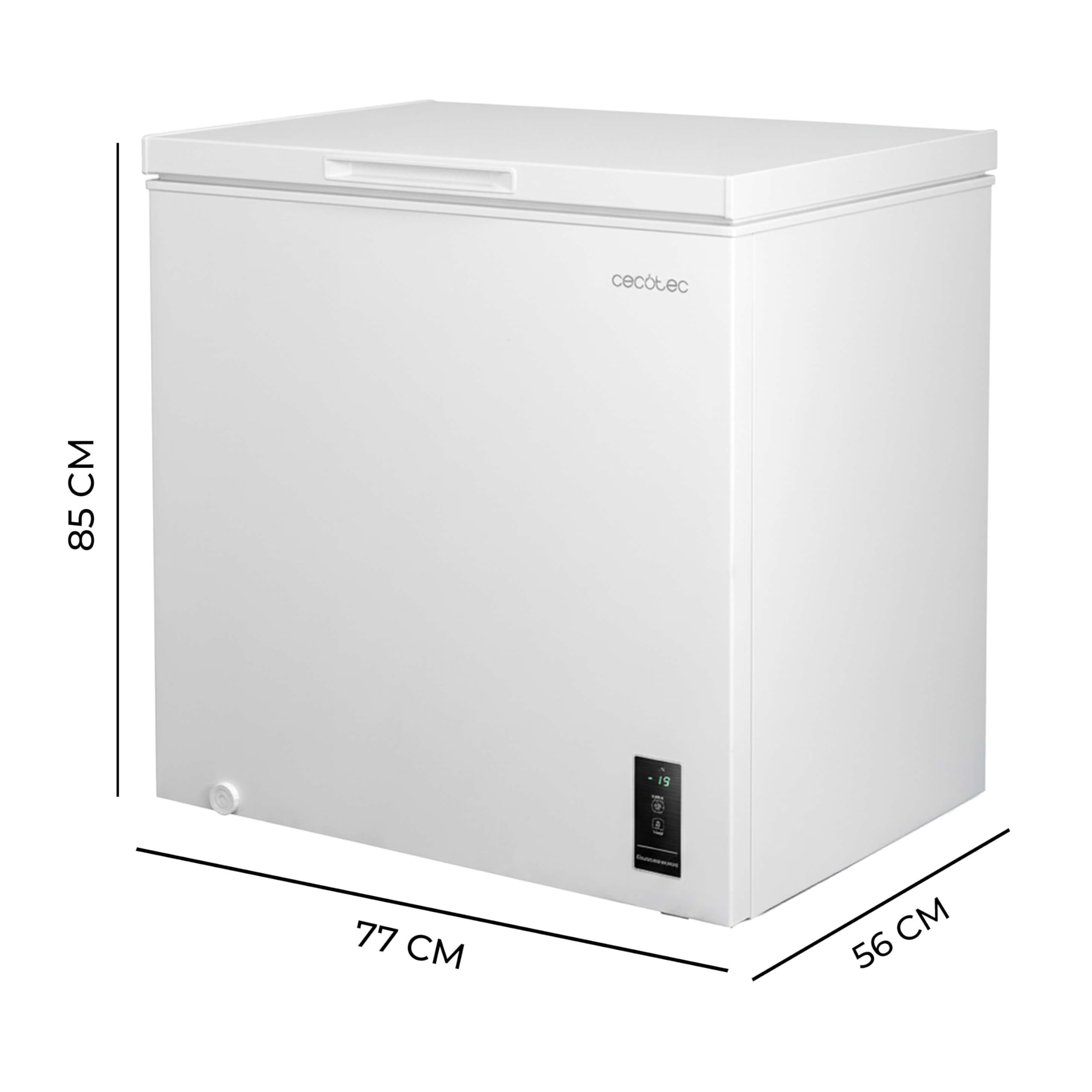 Cecotec Congelatore Orizzontale 198L Bolero CoolMarket Chest 198P White E. Cestello con Maniglie, Controllo Elettronico LED, UltraContact D-Cool, Dual Function, Porta ZeroG (80º-30º), Fast Freezing