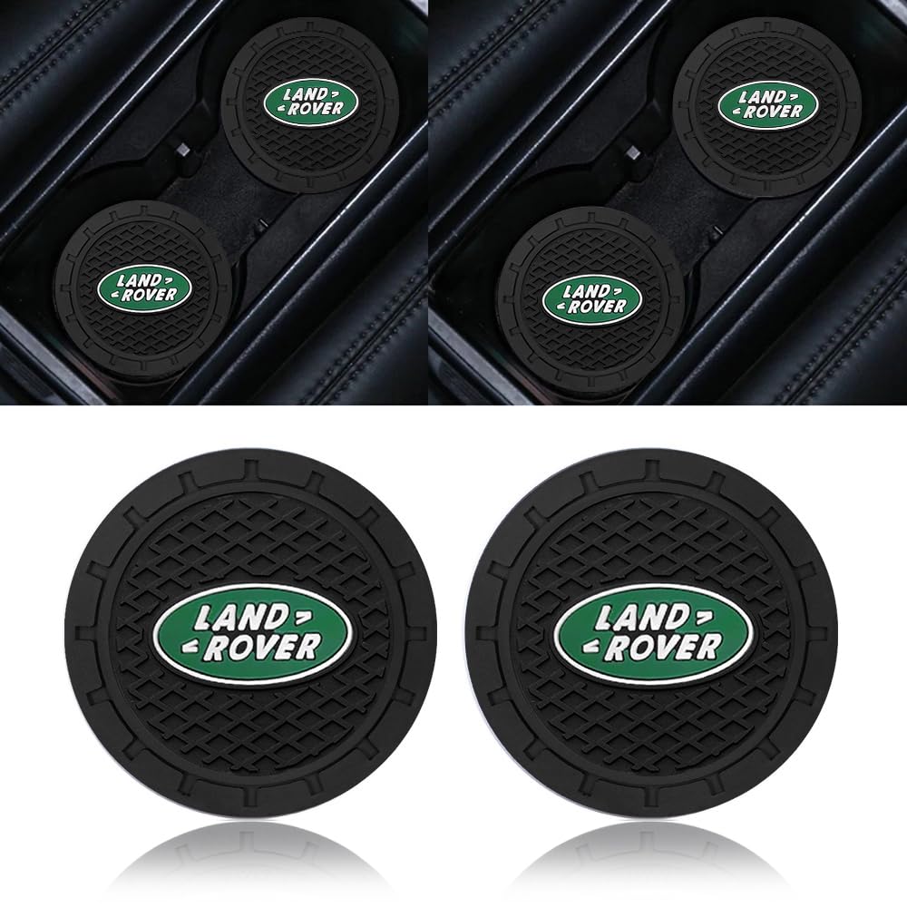 Car Cup Holder Coasters Compatible with Landrover Discovery Range Rover Sport Defender Land Cruiser LR2 LR3 LR4, Black