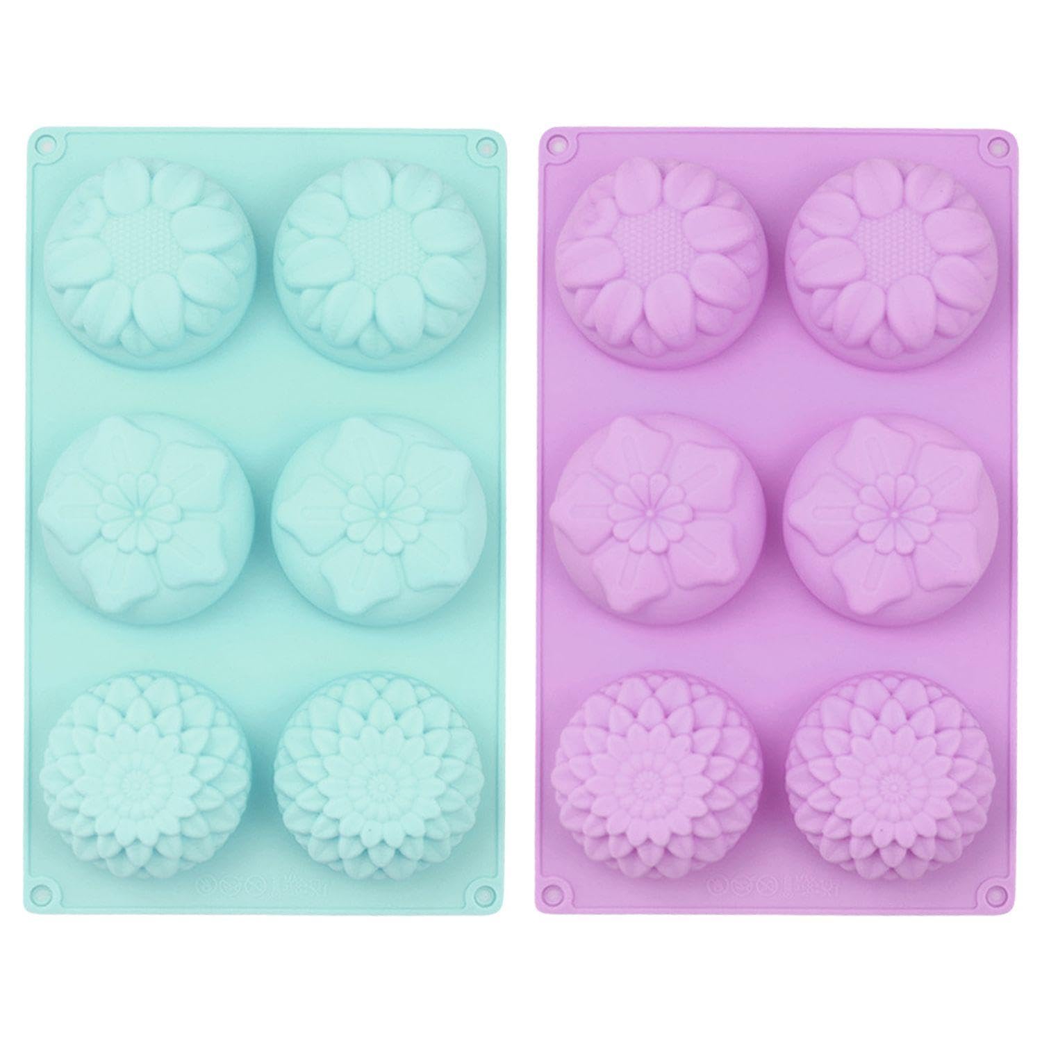 2 Pieces of Flower Molds, Silicone Molds, DIY Baking Tools, Can Be Used to Make Chocolates, Desserts, Soaps, and Aromatherapy
