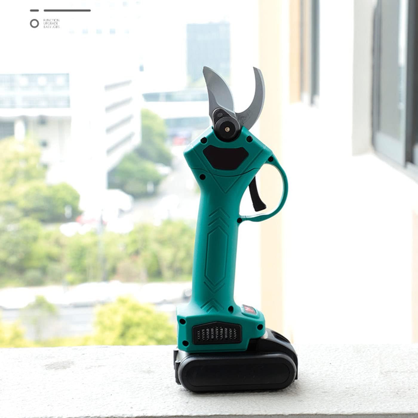 Electric Pruning Scissors Lithium Battery Garden Pruning Shears Gardening Electric Scissors Two-Speed Adjustment Charging Gardening Scissors (Green Dual Battery)