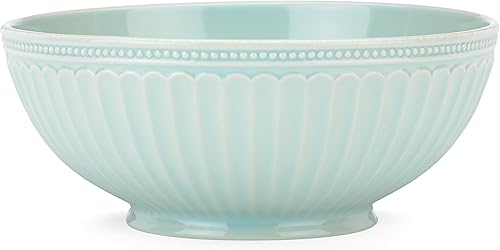 Lenox 856933 French Perle Groove Ice Blue - Cuenco mediano