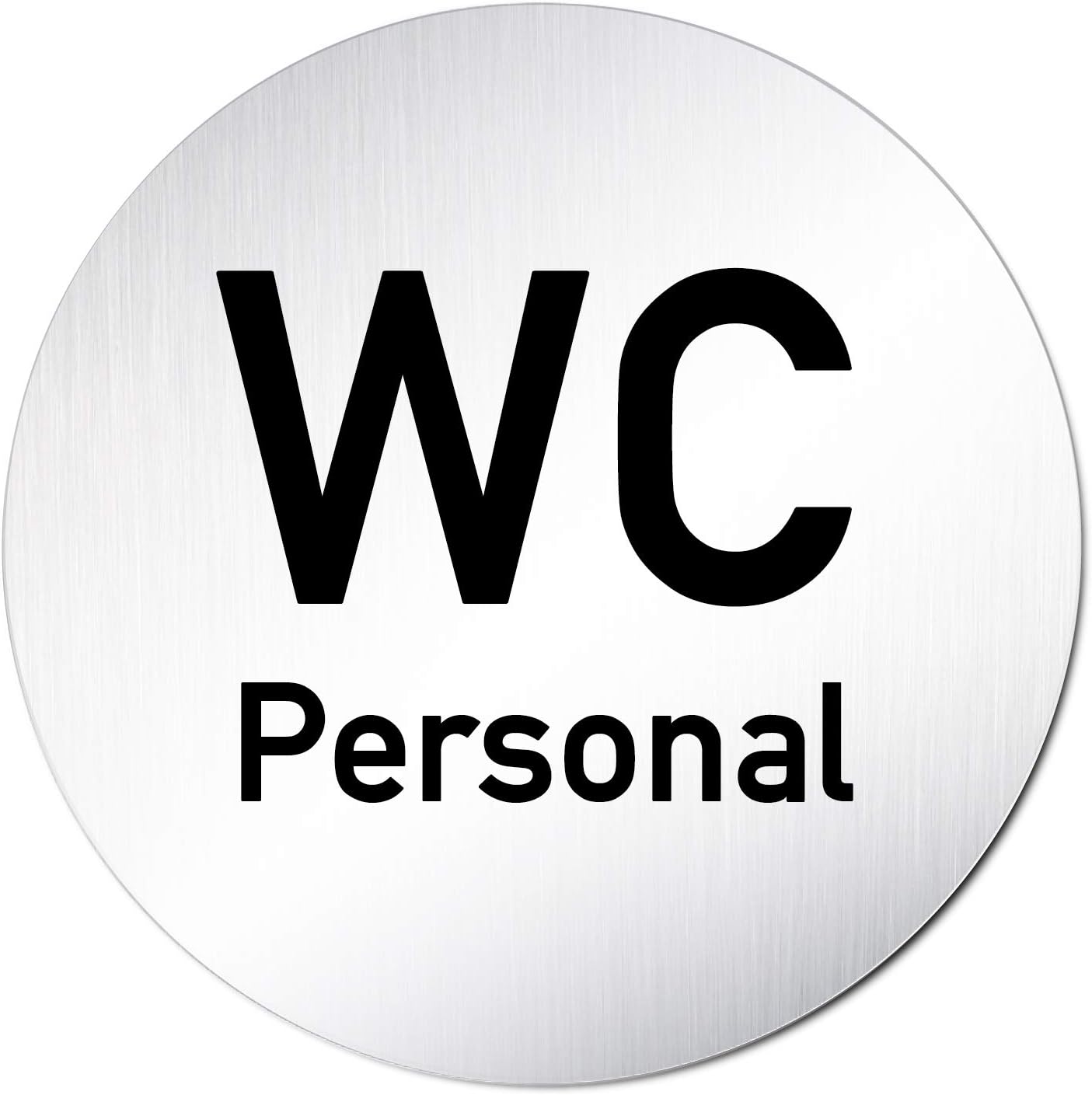 Set 3 Targhete Per WC - Uomo, Donna E Disabile, Alluminio Anodizzato Ø100 Mm, Autoadesive - Foto 4