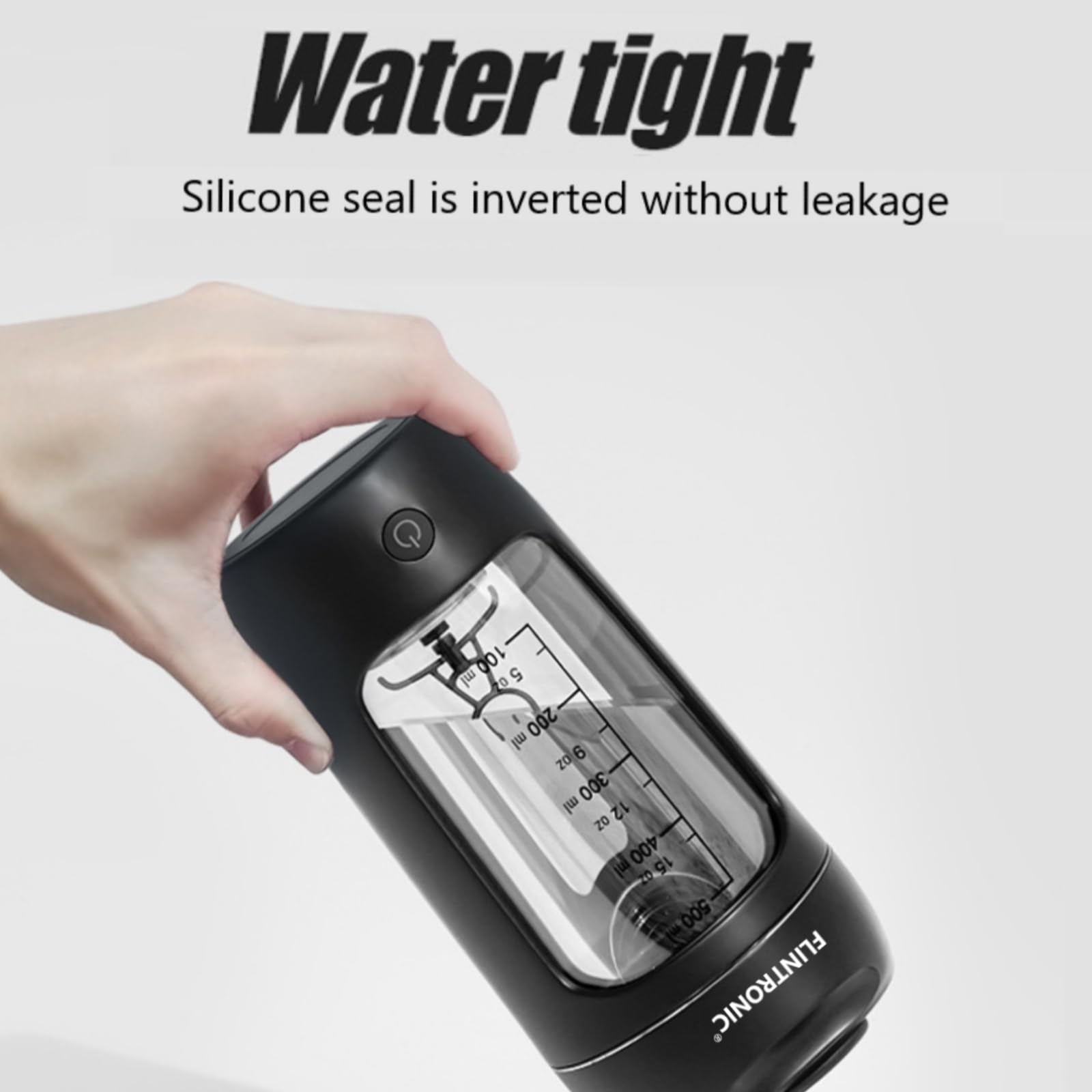 flintronic 650 ml, elektryczny shaker proteinowy, 650 ml, automatyczny mikser białek, napełniany przez USB C, do koktajli proteinowych, bez BPA