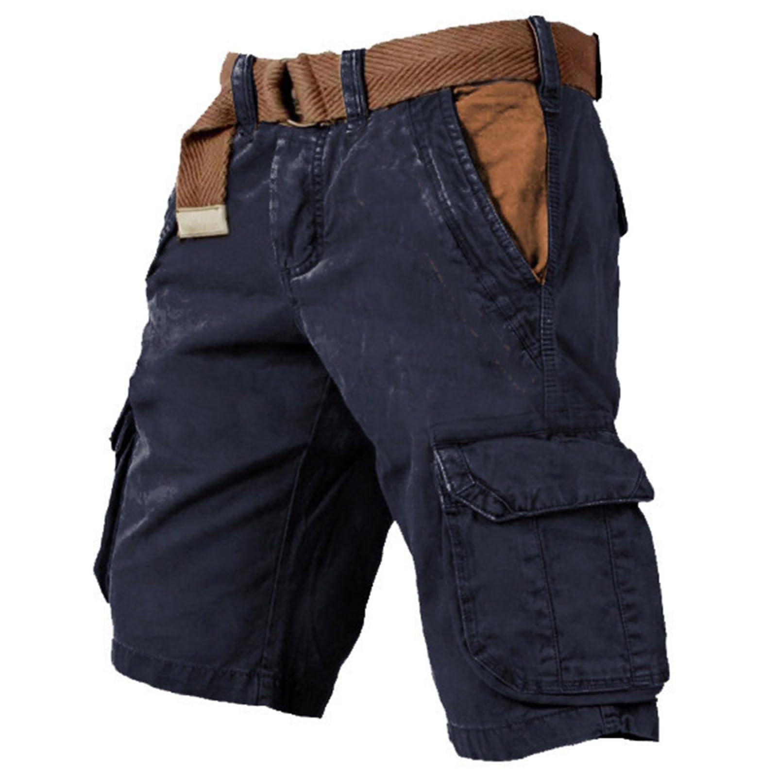Genérico Combat Cargo Shorts Pantalones Cortos De Trabajo con Cordón para Hombre Pantalón Cortos De Algodón Elástico Casual Bermudas Cargo Pantalones Cortos De CháNdal con Bolsillos Hombre