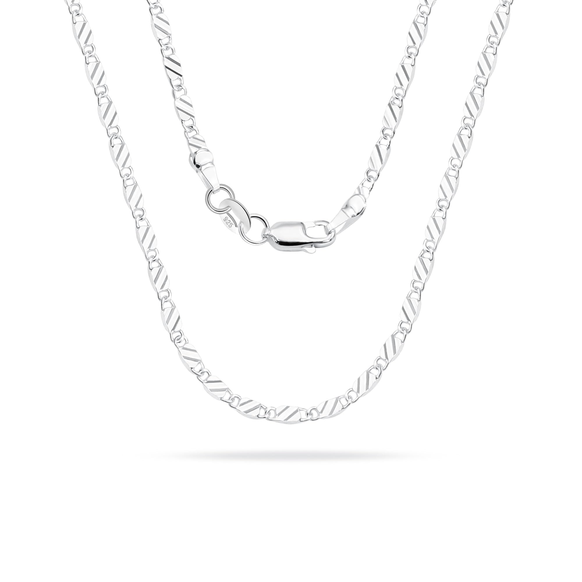 Mieoyue 925 Silber Damen Halskette ohne Anhänger, Silberkette 40 45 50 55 60cm Silberschmuck