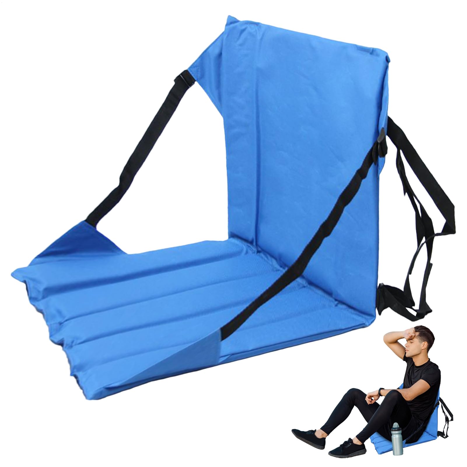 Sièges de stade avec soutien dorsal – Coussin rembourré en mousse épaisse, cadre ergonomique, design inclinable réglable, expérience assise confortable, siège pliable léger | Chaise pour camping, jeux