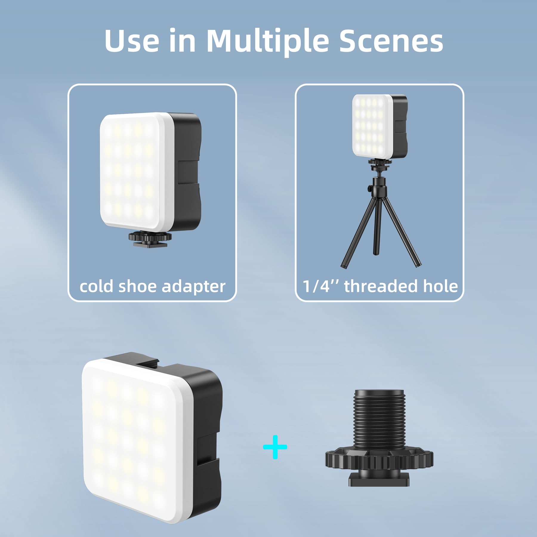 Zeadio RGB Camera Video Light - 800LM Adjustable 3000K-7000K Color Temperature & 6 Colors, CRI95 Portable Pocket LED Light for DSLR/Tabletop Filming/Selfie/Cell Phone/Photography, Pack of 2: RGB Pack of 2