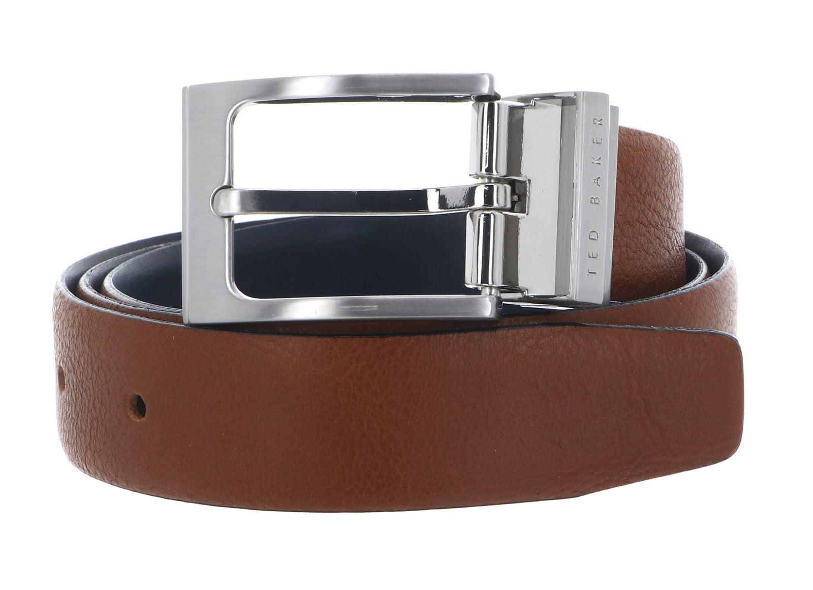 Ted Baker Men's Tan Karmer Reversible Leather Belt W85 Brown Dark Blue Reversible