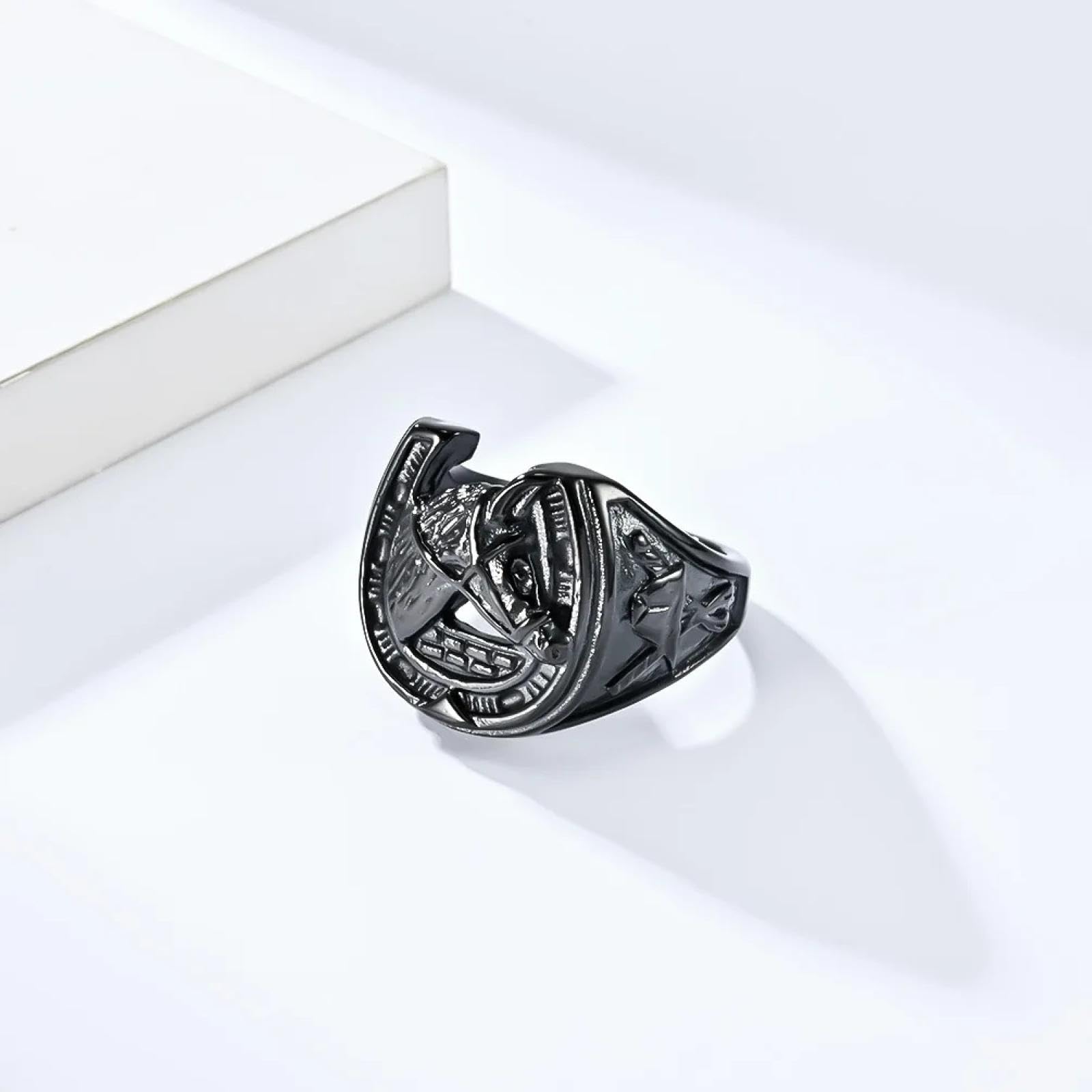 Ring Ringe Damen Bijouterie Herren Schmuckversorgung Retro-Ring Mit Pferdekopf Im Europäischen Und Amerikanischen Stil, Hufeisenring, Personalisierter Pferderennen-Hobbyschmuck