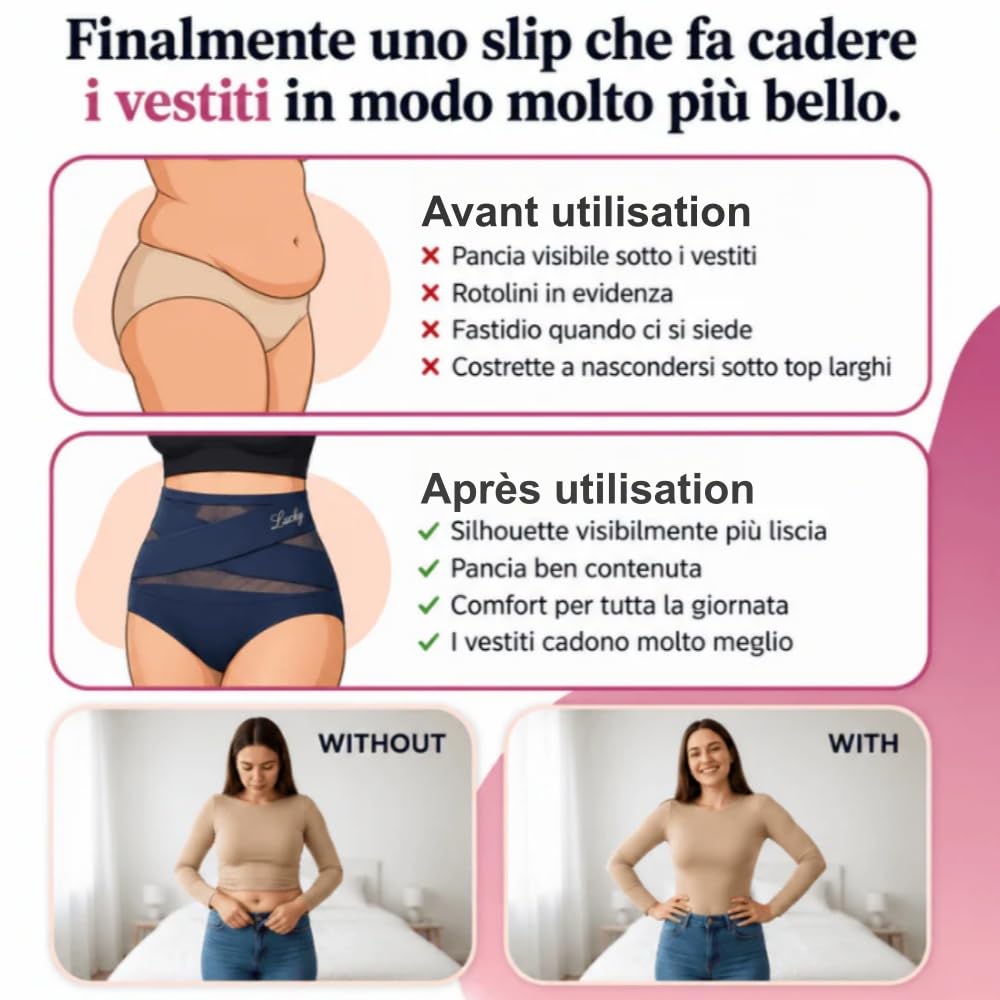 MEIION Donnea Milano Slip Modellante Vita Alta Controllo Addome Elastico, Traspirante, Confezione da 4 Pezzi