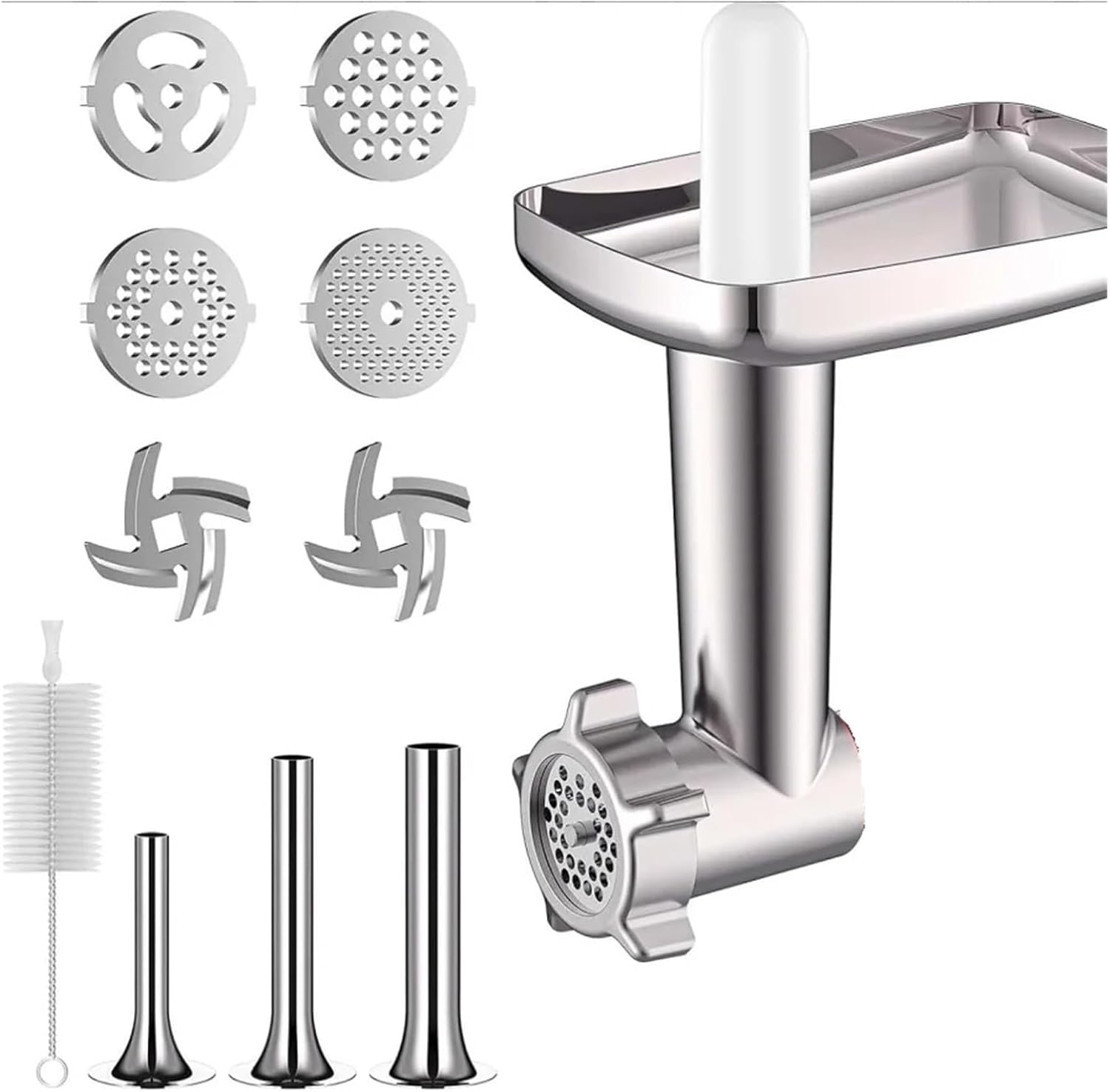 Meat Grinder Blades Attachment Sausage Stuffer Accessories Compatible For KitchenAid Stand Mixer All Metal Meat Mincer