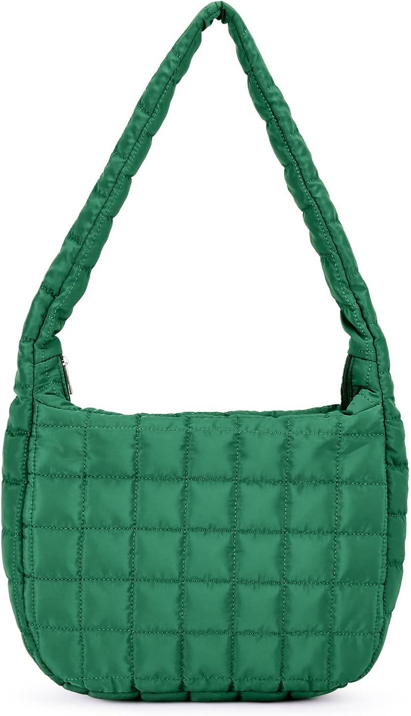 Women's Quilted Shoulder Bag Padded Tote Bag Large Capacity Hobo Purse Lightweight Nylon Padding Handbag