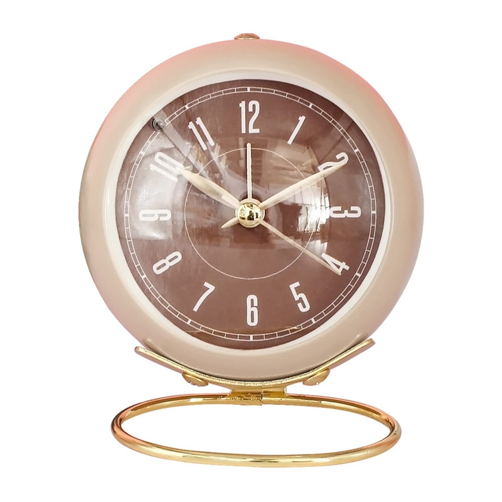 BMKGODN alarm clock， Creative Mute Lazy Mechanical Bell Clock with Night Light,Battery Operated Loud Alarm Clocks(Yellow)