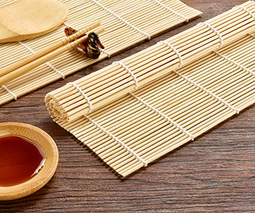 Sushi Making Kit, STNTUS Sushi Mat, Bamboo Sushi Roller Mat, Sushi Kit Gift Set, Sushi Making Kit for Beginners, Bamboo Sushi Rolling Mats, Chopsticks and Holder, Paddle, Speader, Sause Dish, 12 Pcs - Thumbnail 4