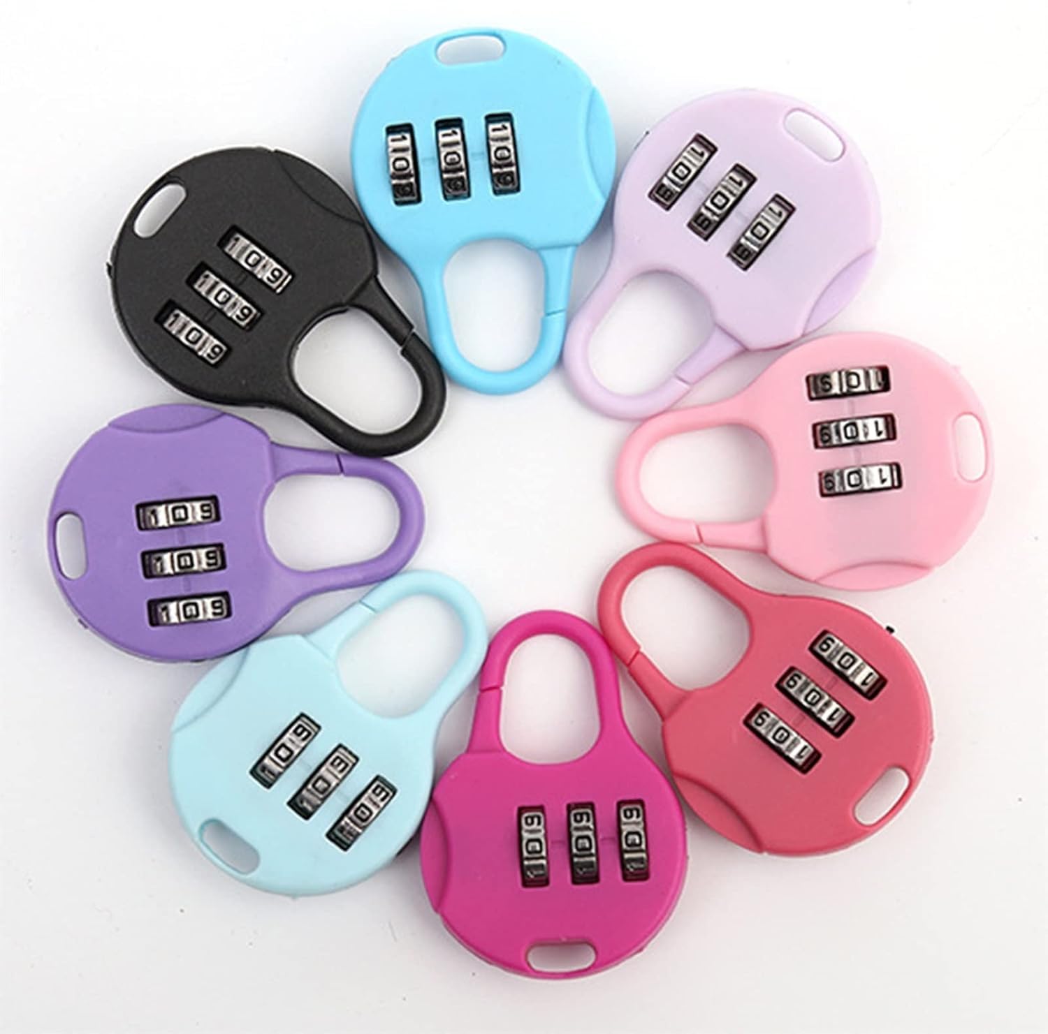 Cerradura de combinación, Mini candado de 3 dígitos con combinación contraseña for exteriores, viajes, maletas, equipaje, seguridad for el hogar, oficina, armario, candados(Purple)