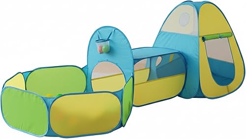 Tienda de campaña 3 en 1 para niños con túnel y pozo de bolas, casa de juegos desplegable para interiores y exteriores, juguete de túnel de gateo