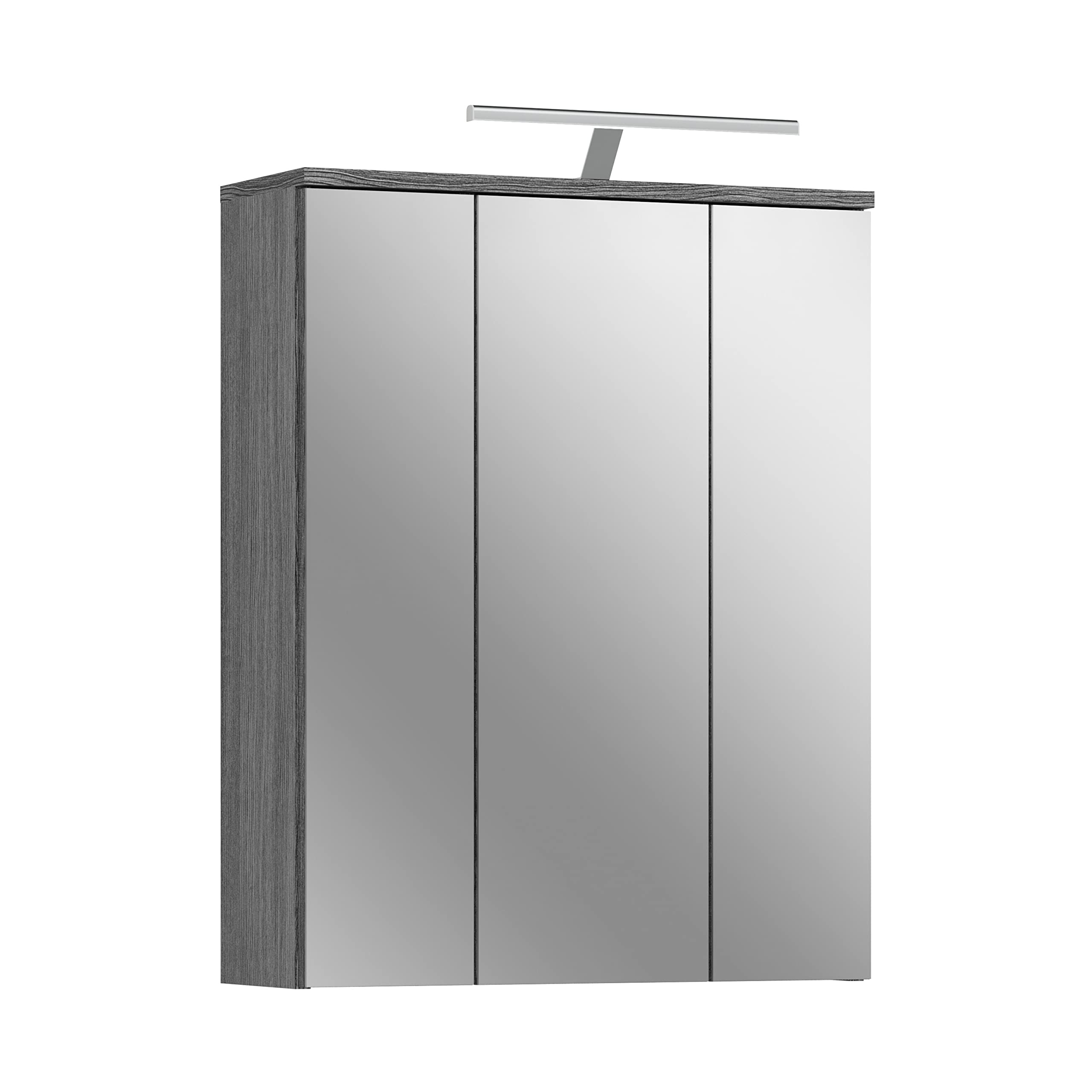 Spiegelschrank Blake X02B2726 – Korpus rauchsilber, 60 x 77 x 21 cm, inkl. Beleuchtung