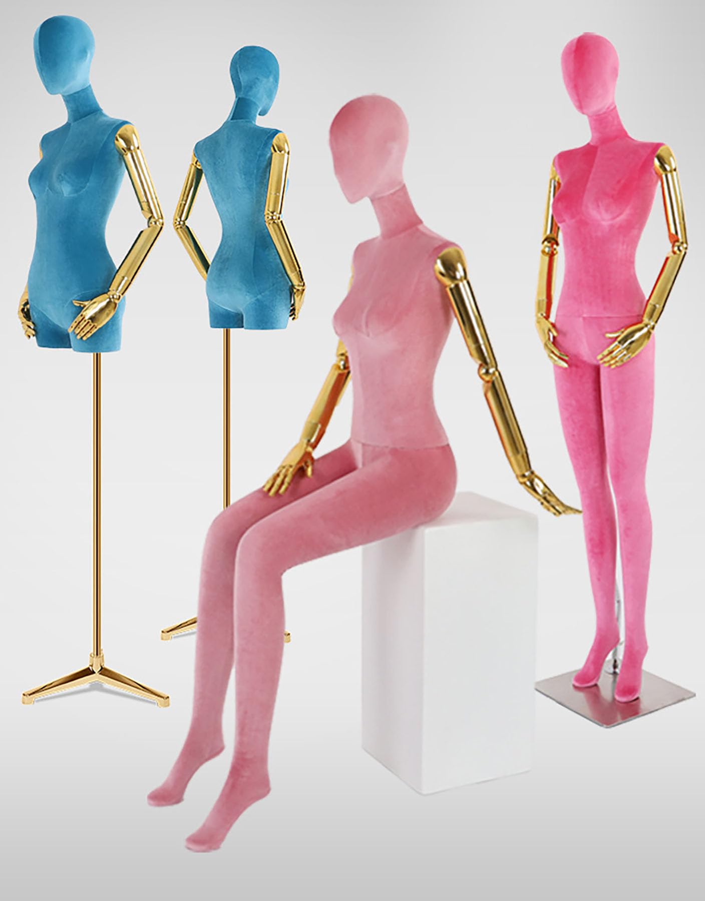 Busto Torso da Donna per vetrine, Manichino da vetrina, Manichino Sartoriale da Donna, Regolabile in Altezza Fino, Busto manichino Testa, Busto da Donna Manichino,B,3