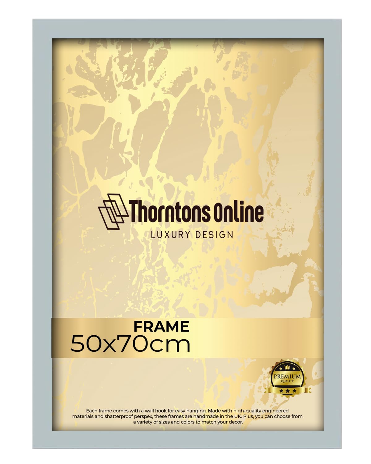 Poster Frame -Light Grey 50x70cm mdf backing with both ways hanging hooks |Picture Photo frame 70x50cm |Acrylic front | Home & Office Decor — image 1