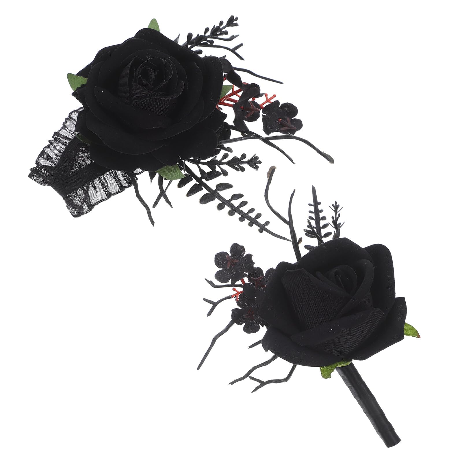 Bracelets de poignet rose noire mariage gothique romantique