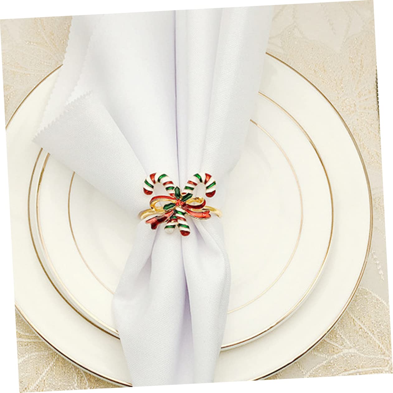 OUNONA 12stücke Teiliges Weihnachtsserviettenringe Aus Legierung Elegante Tischdekoration Für Festlichkeiten Für Weihnachten Hochzeiten Und Partys Rot Und Grün