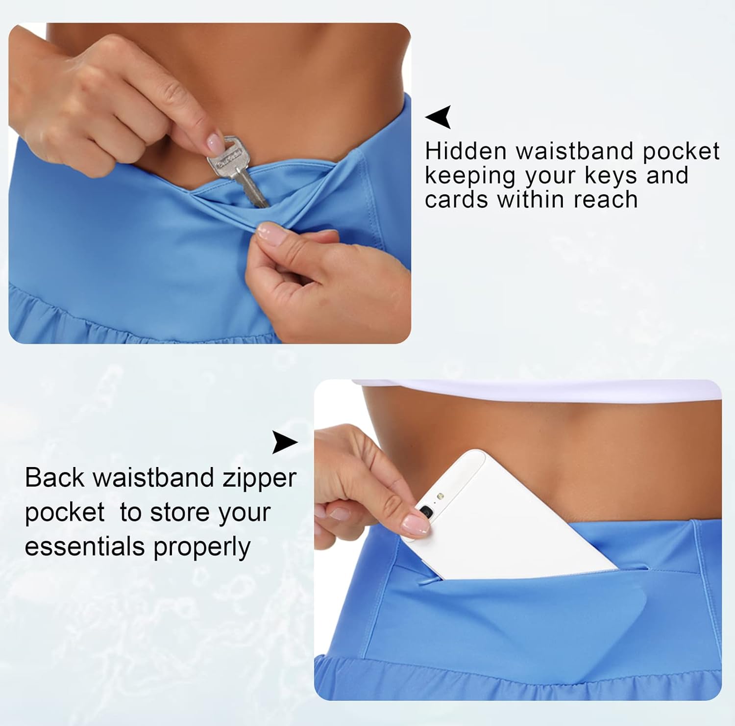 THE GYM PEOPLE Womens High Waisted Running Shorts Quick Dry Athletic Workout Shorts with Mesh Liner Zipper Pockets - Image 5