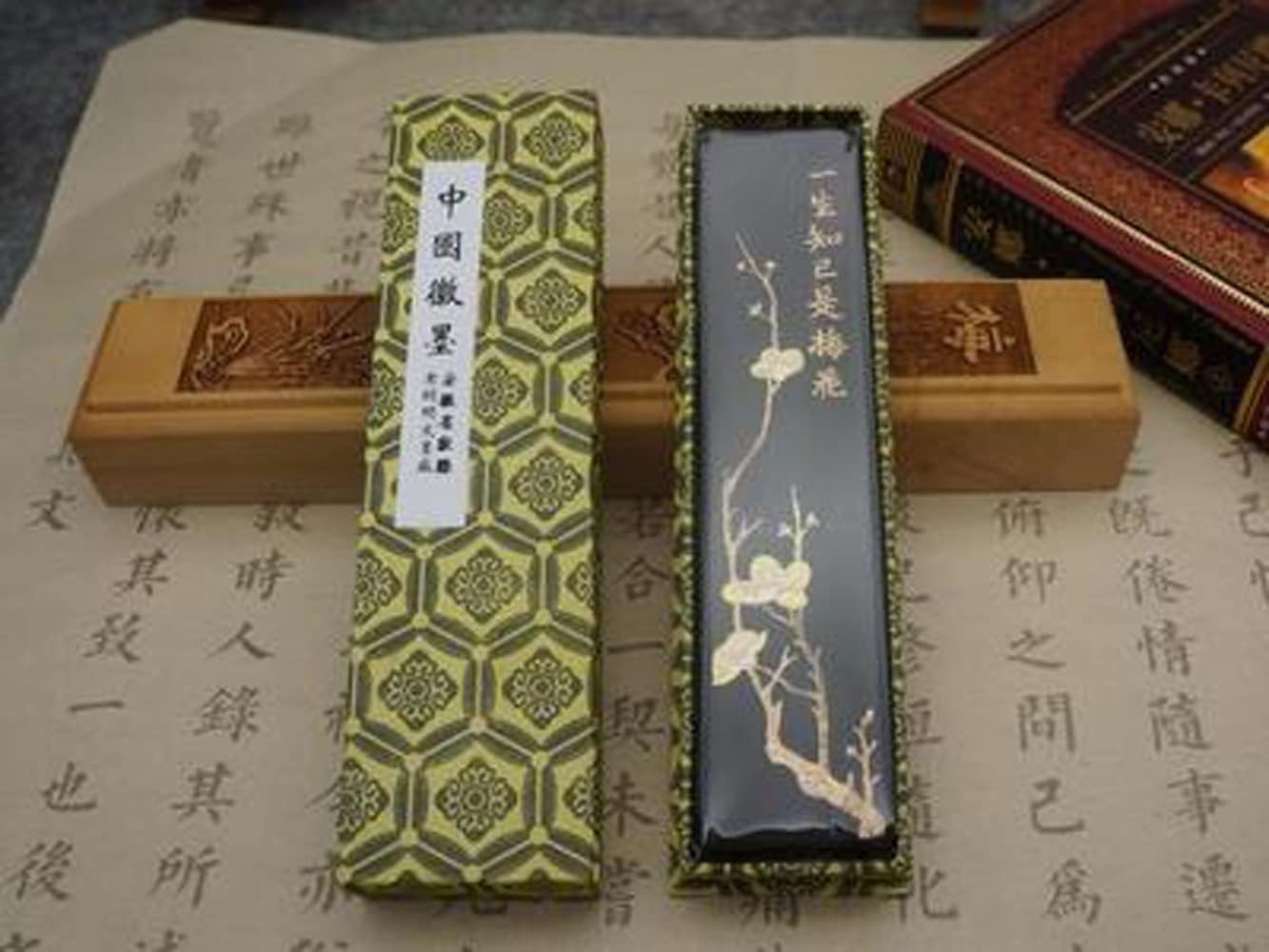 Bâton d'encre Encre de Chine Bâtons d'encre for Calligraphie Traditionnelle Chinoise de 6,2 Pouces