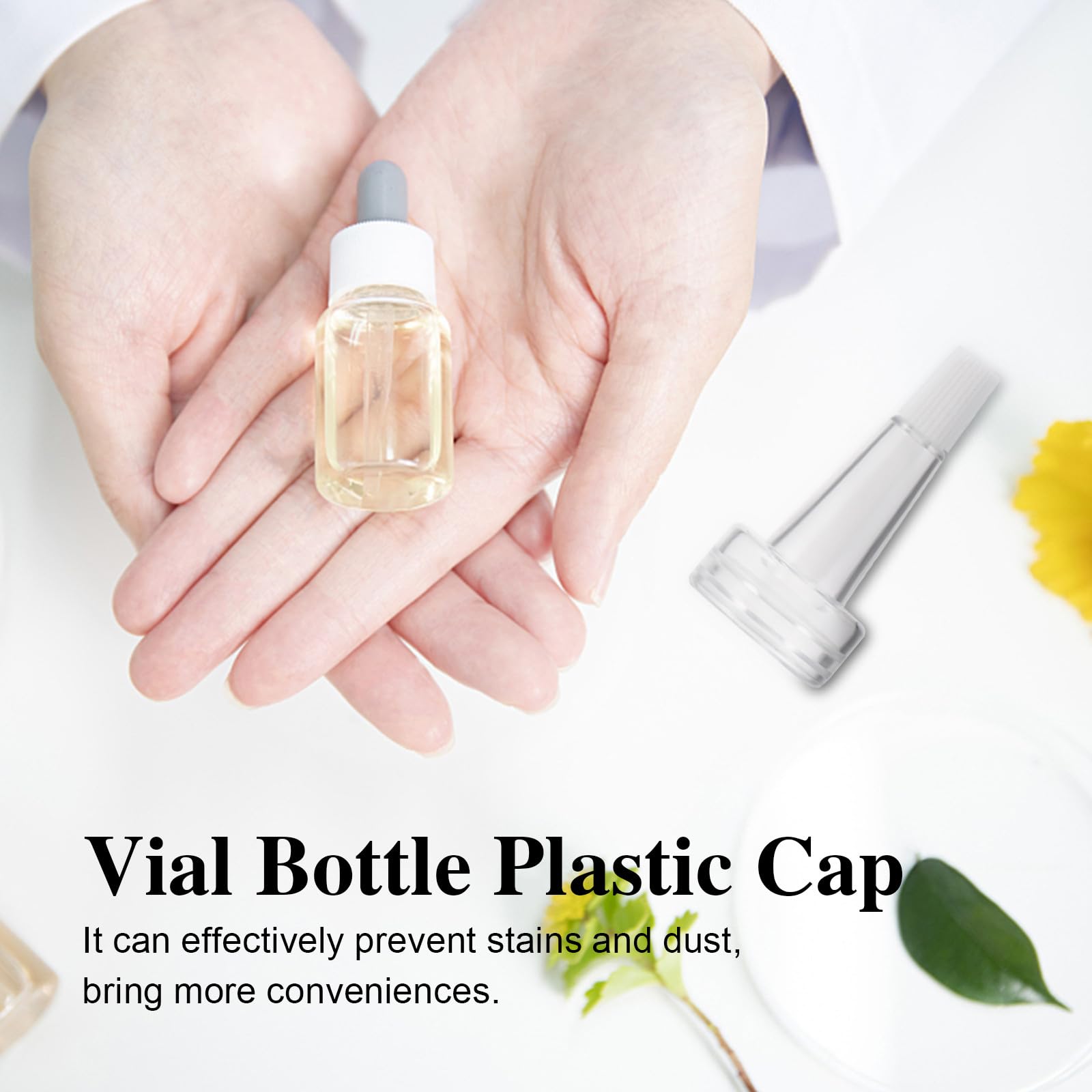 100 Pezzi Tappo di Plastica per Bottiglia e Fiala Trasparente Beccuccio a Corno, Flaconi per Liquidi Portatili Resistenti per Uso Domestico, da Viaggio e Laboratorio