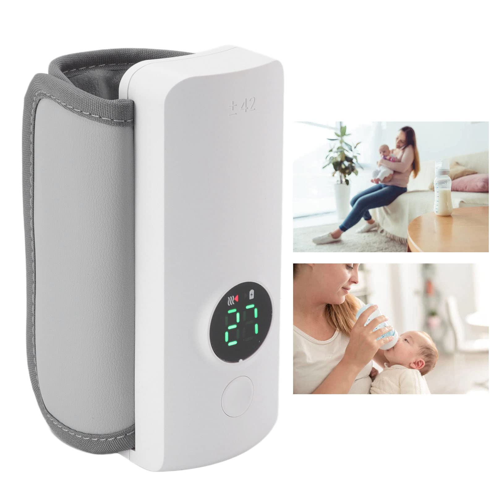 Qcwwy Babyflaschen-Thermotasche, USB-Aufladung, Tragbarer Baby-Muttermilch-Flaschenwärmer, Auto-Reise-Flaschenwärmer, Milchflasche, Thermotasche, Muttermilch-Flaschenwärmer