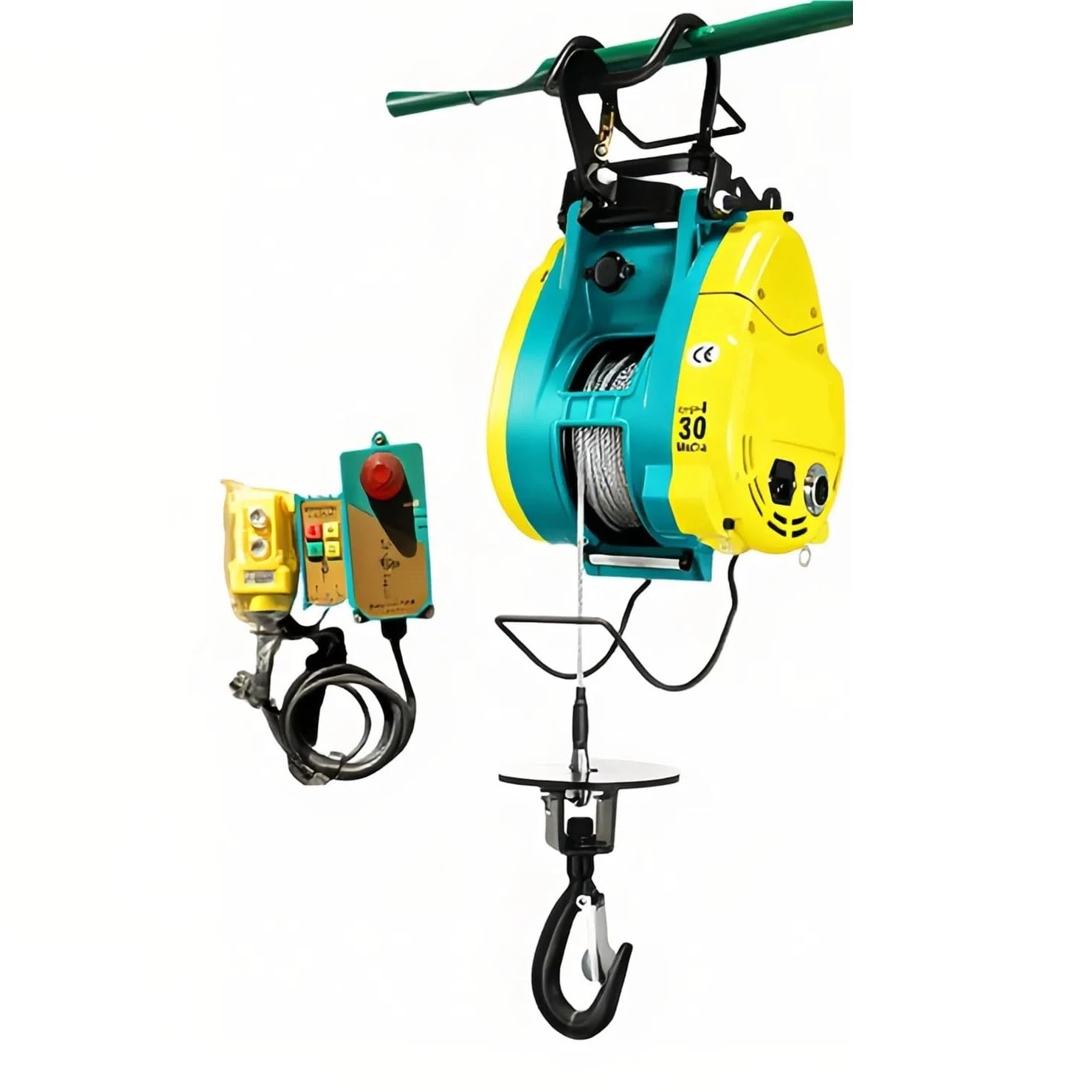Paranco a Leva Elettrico Argano di sollevamento della gru di sollevamento della piccola gru elettrica 220v della gru di sollevamento della famiglia(Wire and wireless,500 Kg 30m)
