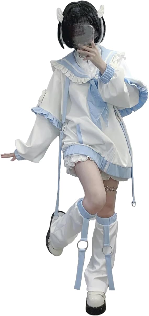 フード付き紫黒ジャケット レッグウォーマー Amazon.co.jp: [Dabixx] 女性の Pu レザーレッグウォーマー