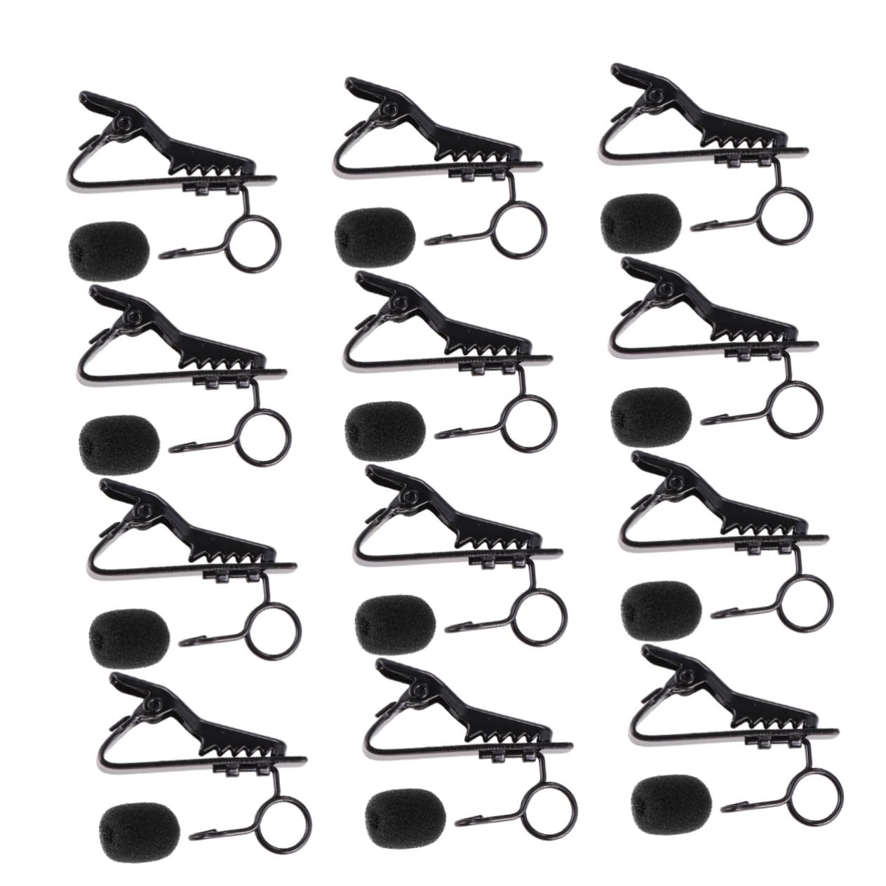 Generic 3 Sätze Reversmikrofonclip Mini-revers-lavaliermikrofon Für Videokonferenzen Online-karaoke Schwarze Metallklammer Schwammabdeckung 24 Stück * 3