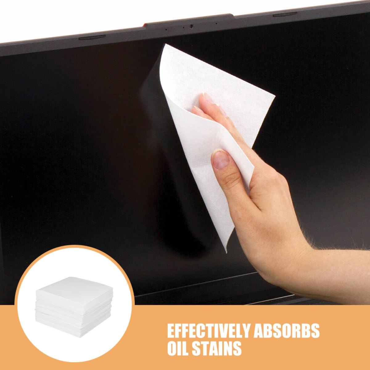 GARVALON Lingettes Nettoyantes sans Poussière 4x4 Pouces 53g pour Lentilles de Lunettes et Appareils Photo, Papier Pré-humidifié Non Pelucheux, Absorption D’huile Élevée, pour Microscopes