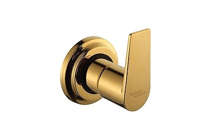 Hindware Italian Collection F360007PGD Element Gold Exposed Part Kit of Concealed Stop Cock | Made of Brass | Chrome Polish Finish | PVD Coating