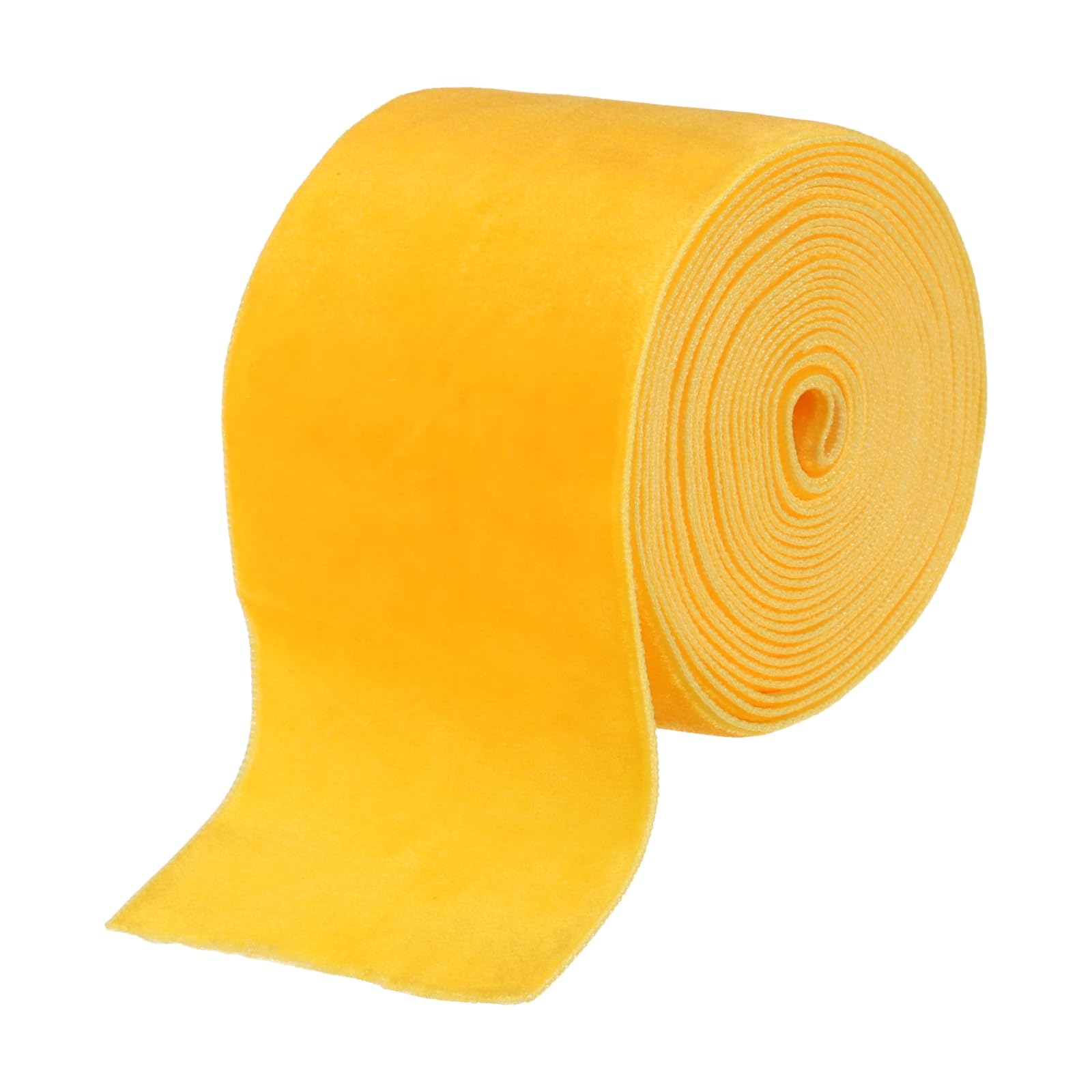 sourcing map Velvet Ribbon 2 Inch x 3 Yard Single Face Spool Silky Velvet Fabric for Bouquets DIY Crafts Gift Wrapping Wedding Party Ginger — image 1