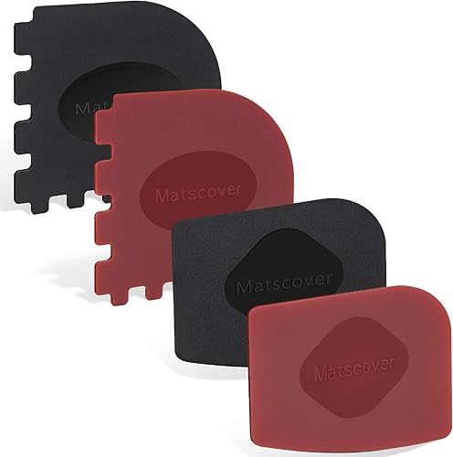 Matscover Raspadores de sartenes para parrilla, raspadores de sartenes de hierro fundido con gadget de absorción integrado, raspador de sartenes de