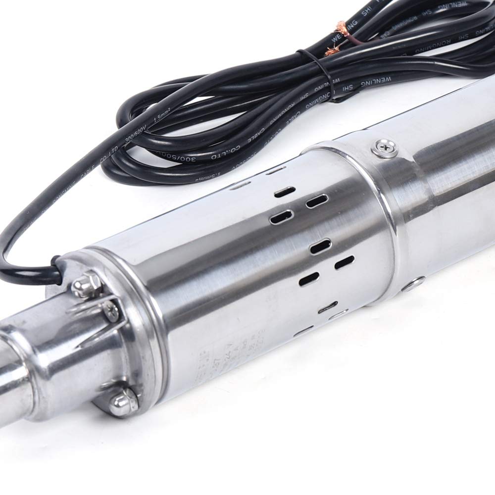 Pompe à eau submersible solaire 24 V pour puits en acier inoxydable 370 W jusqu'à 65 m