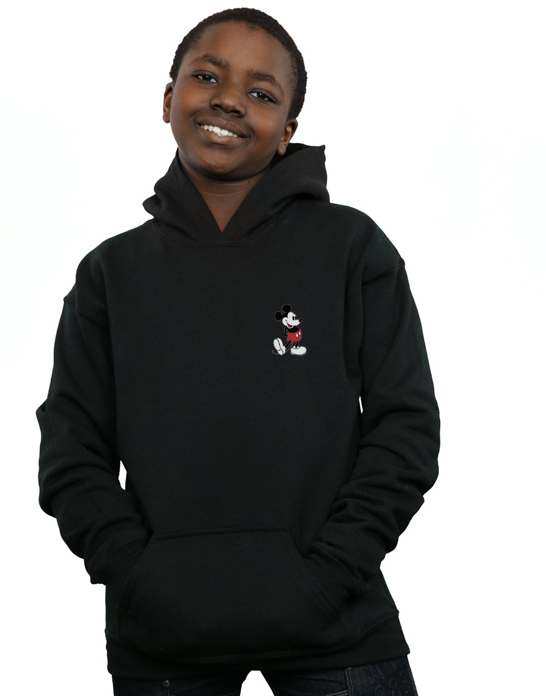 Absolute Cult Boys Black Disney Mickey Mouse Kickin Retro Chest Hoodie 7-8 Years